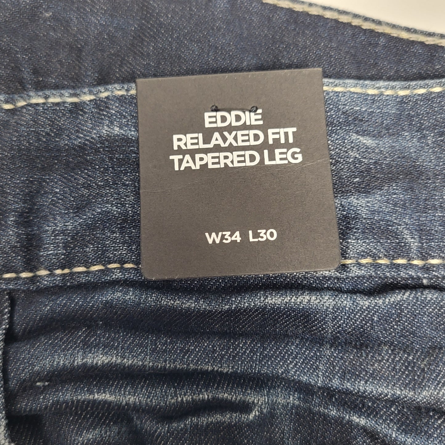 SILVER JEANS CO. Eddie Tapered Leg Relaxed Fit Sz 34/30 Indigo M42995RAS454