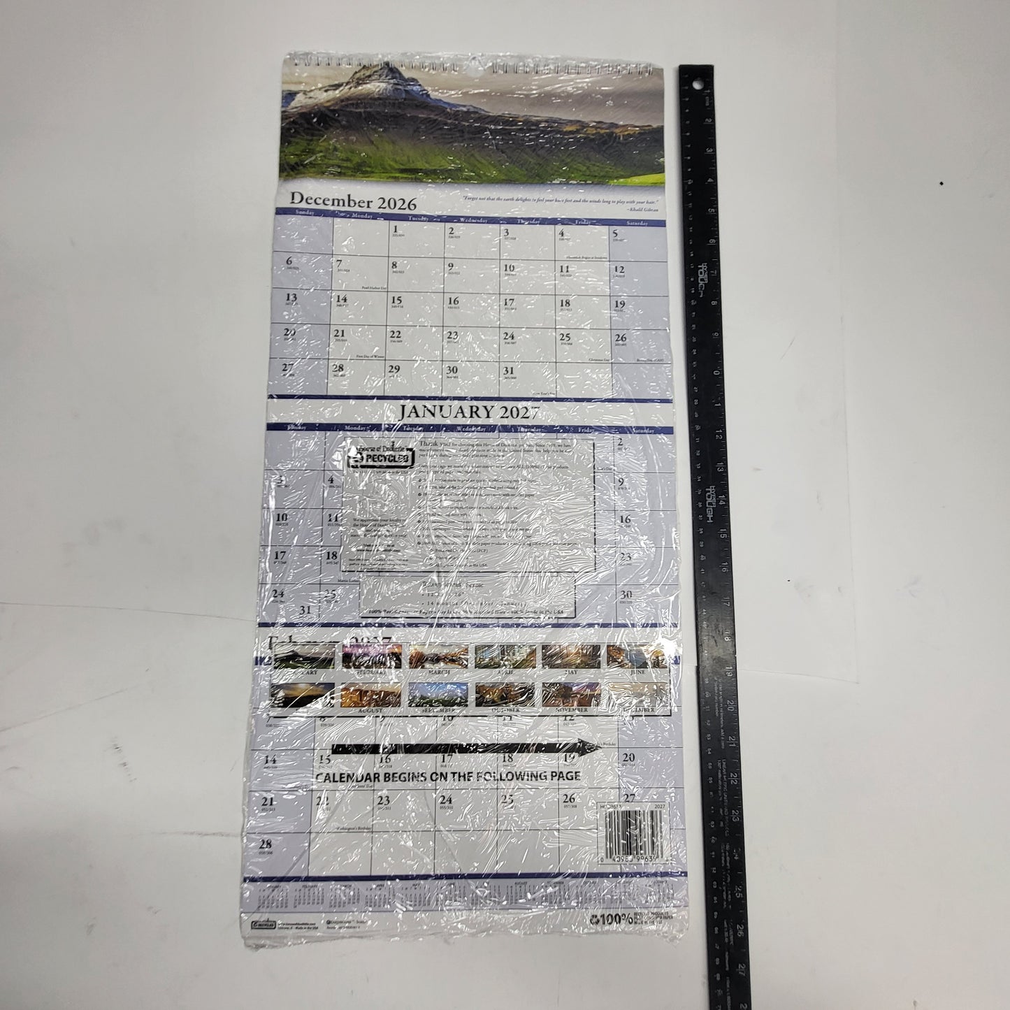 HOUSE OF DOOLITTLE (3 PACK) Scenic 3-month Wall Calendar Vertical 12.5"X26"