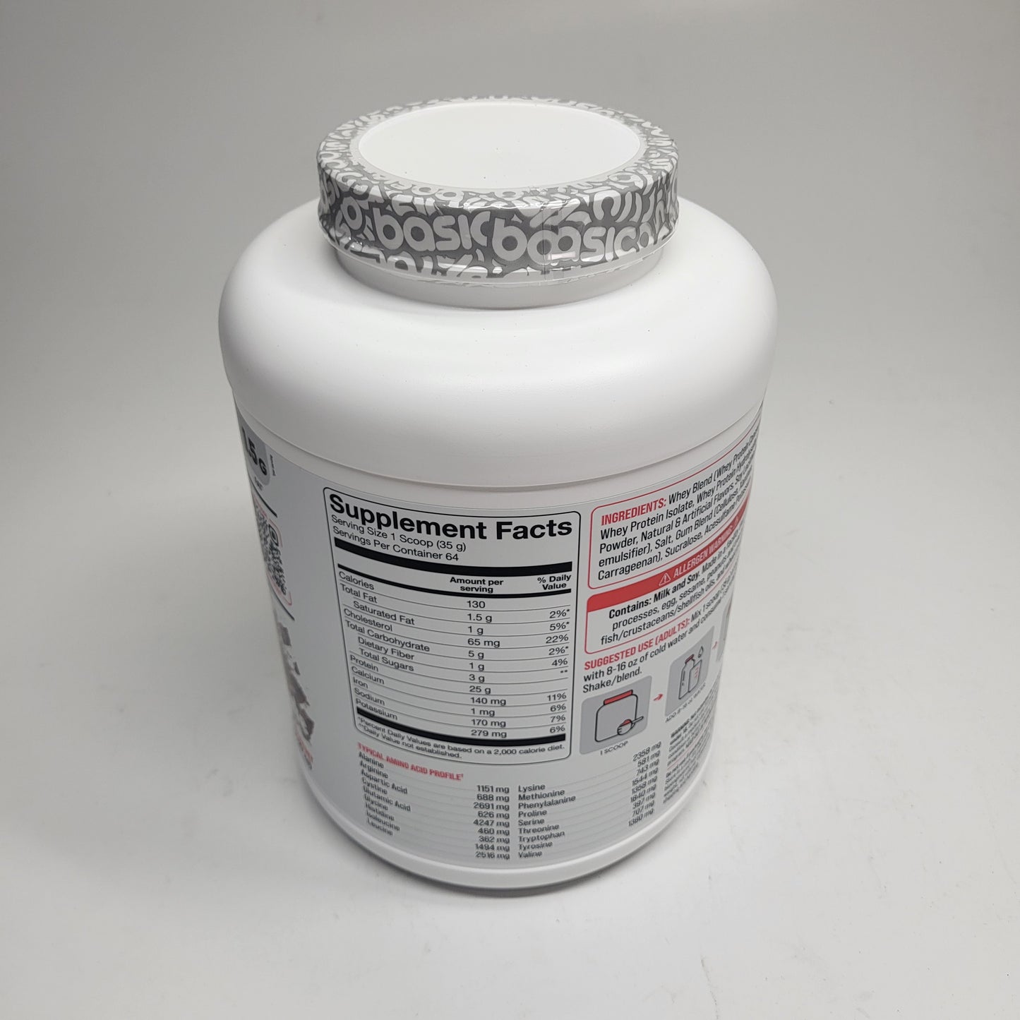 BASIC Basic Whey Protein Blend Muscle Building Chocolate 5lbs BB 12/27