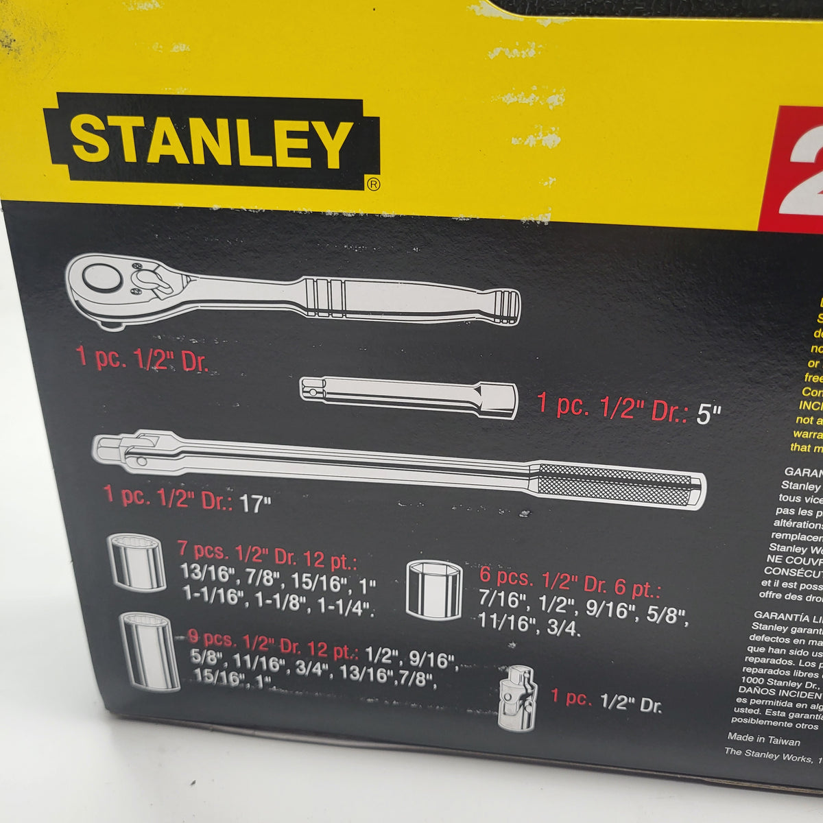 STANLEY High Quality Socket Set Mechanics Tools w/ Case 26 Pieces Black P85-434