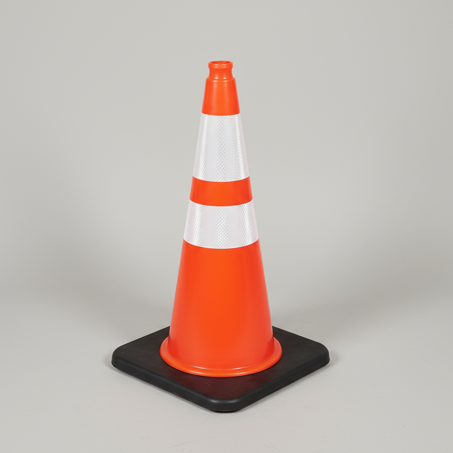 TRAFFIC KONTROL (3 Pack) Heavy Duty Reflective Cone 28" Tall 14" Base Orange