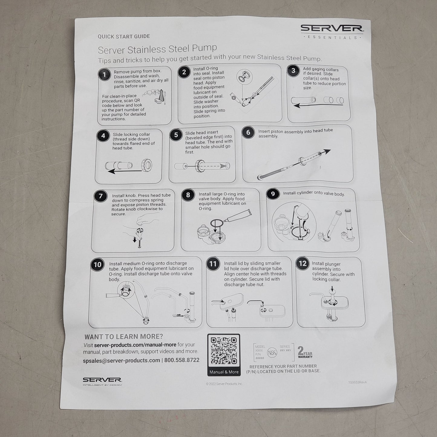 SERVER Stainless Steel Pump Assembly Coffee Starbucks CBS W/ Lid 10" FP-V 10D24C