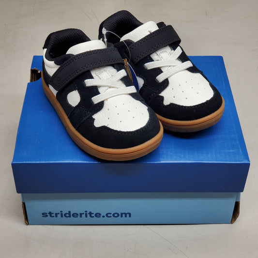 STRIDE RITE SRT London Sneaker Shoes Toddler SZ 6.5W Black / White BB039307