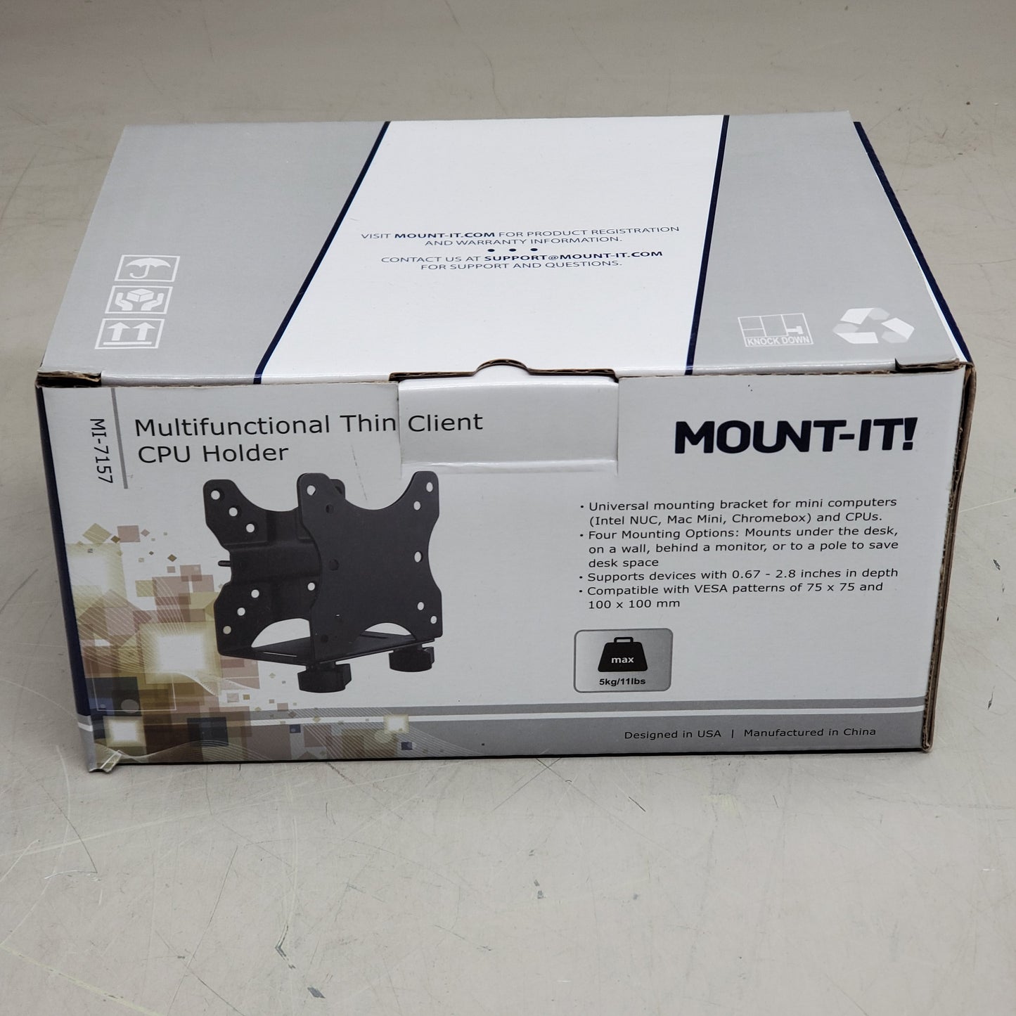 MOUNT-IT Multifunctional Thin Client CPU Holder Universal Mounting Bracket MI-7157