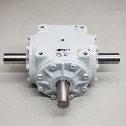 CURTIS MACHINE Gearbox 412m 1:1 Rev 2 Angle 3 Shaft Gear Grey 922054