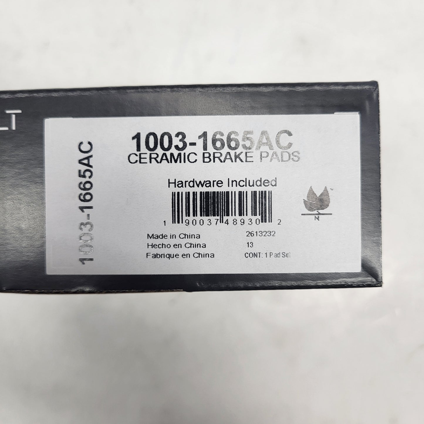QUALITY-BUILT Ceramic Disc Brake Pad Set Black Rear 1003-1665AC