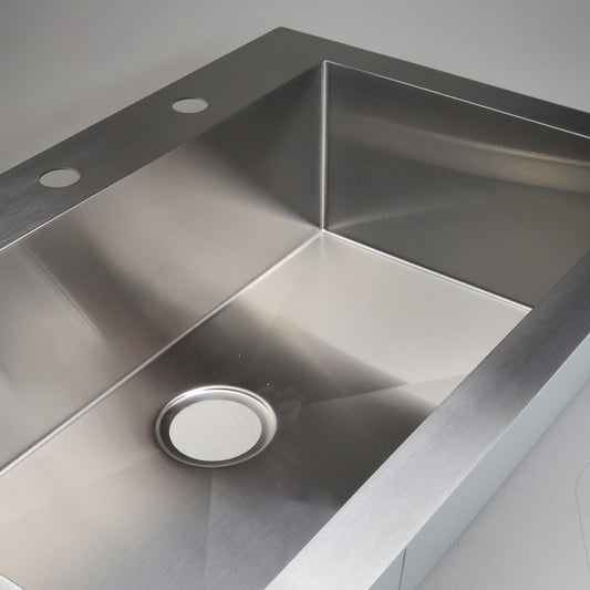 SUNELI Stainless Steal Single Bowl / Basin Top Mount Sink 33"x22"x9" Grey RD3322S-16