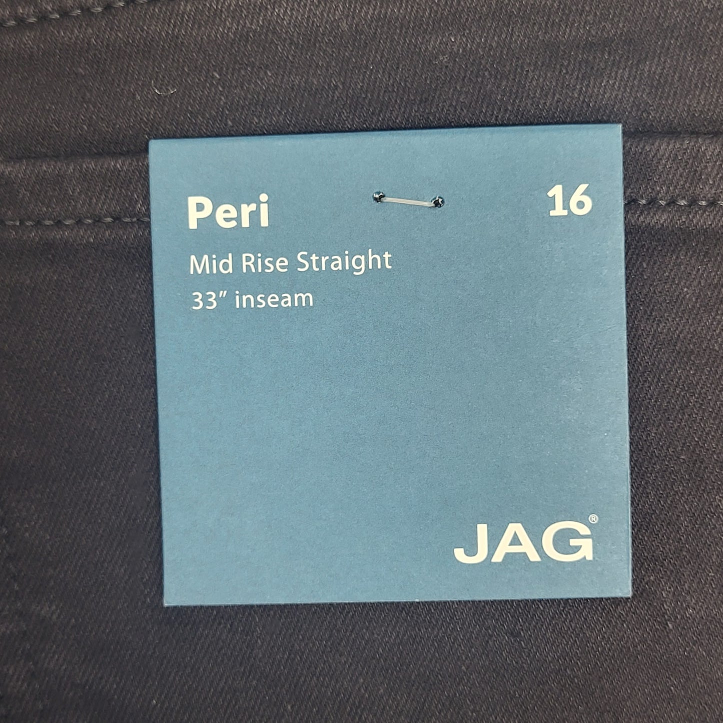 JAG Peri Mid Rise Straight Sustainable Denim Jeans Women's Sz 16/33 Black
