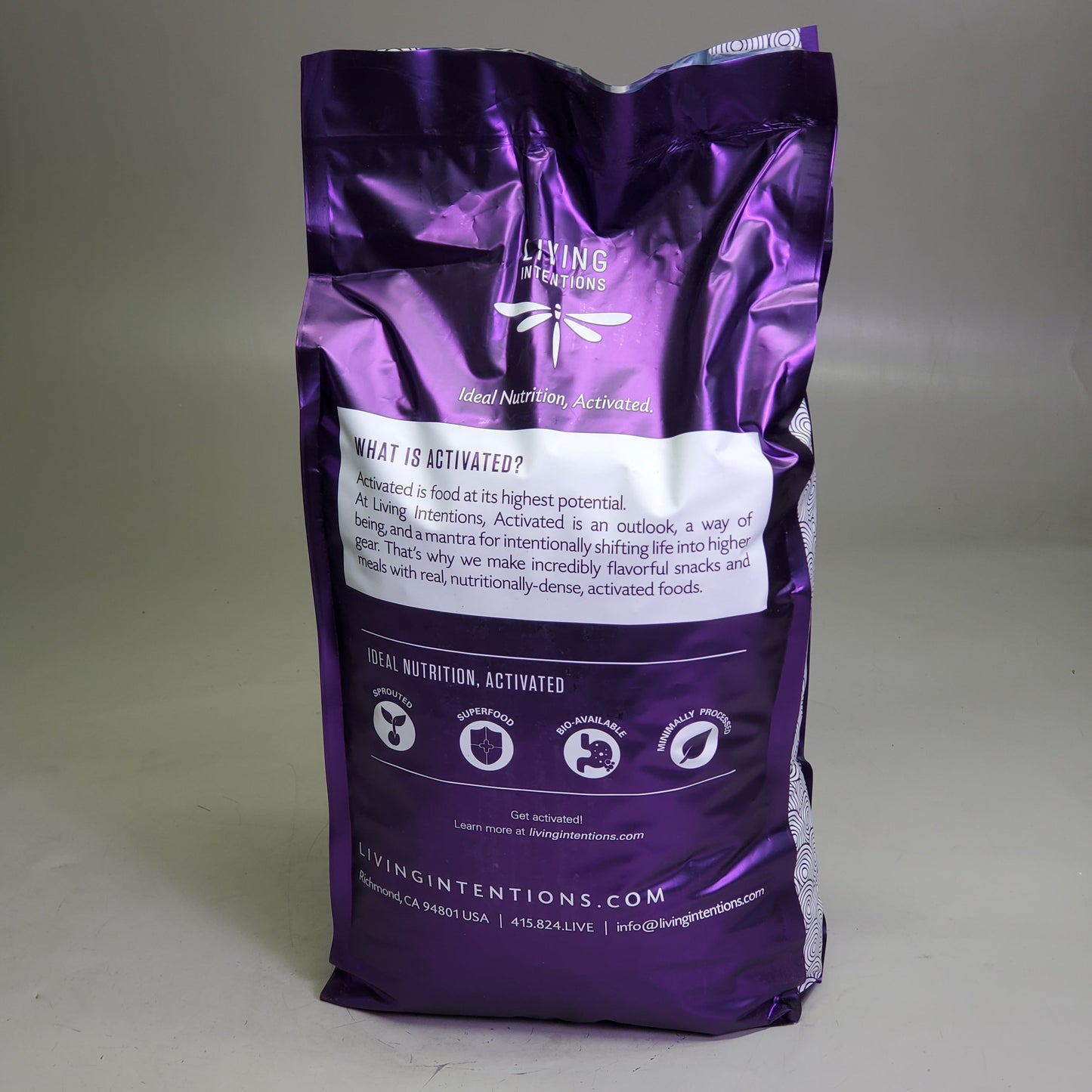 ZA@ LIVING INTENTIONS Sprouted Almonds & Pistachios 15 Lbs Rosemary Garlic BB 09/25 B