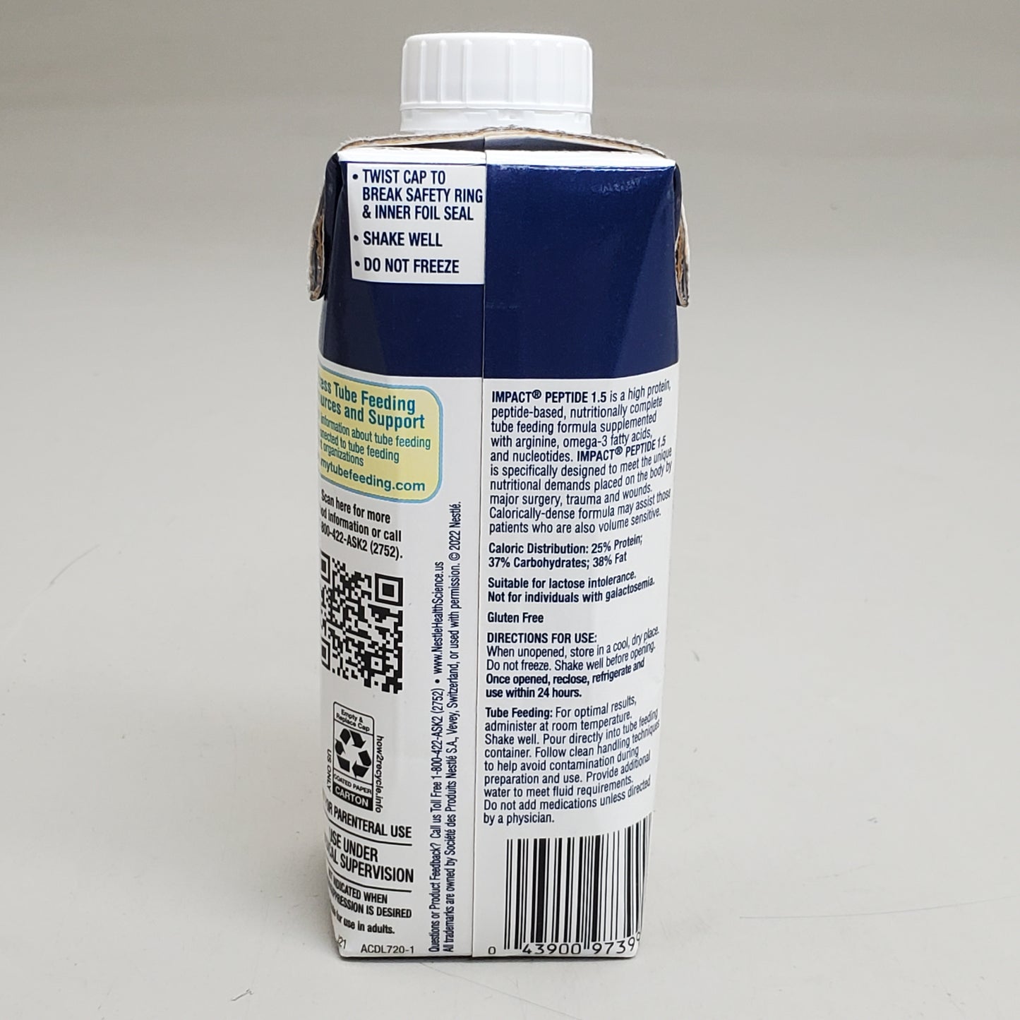 NESTLE (24 Pack) Impact Peptide 1.5 Nutrition Immune Support 8 fl oz Unflavored G12505973 BB 02/26