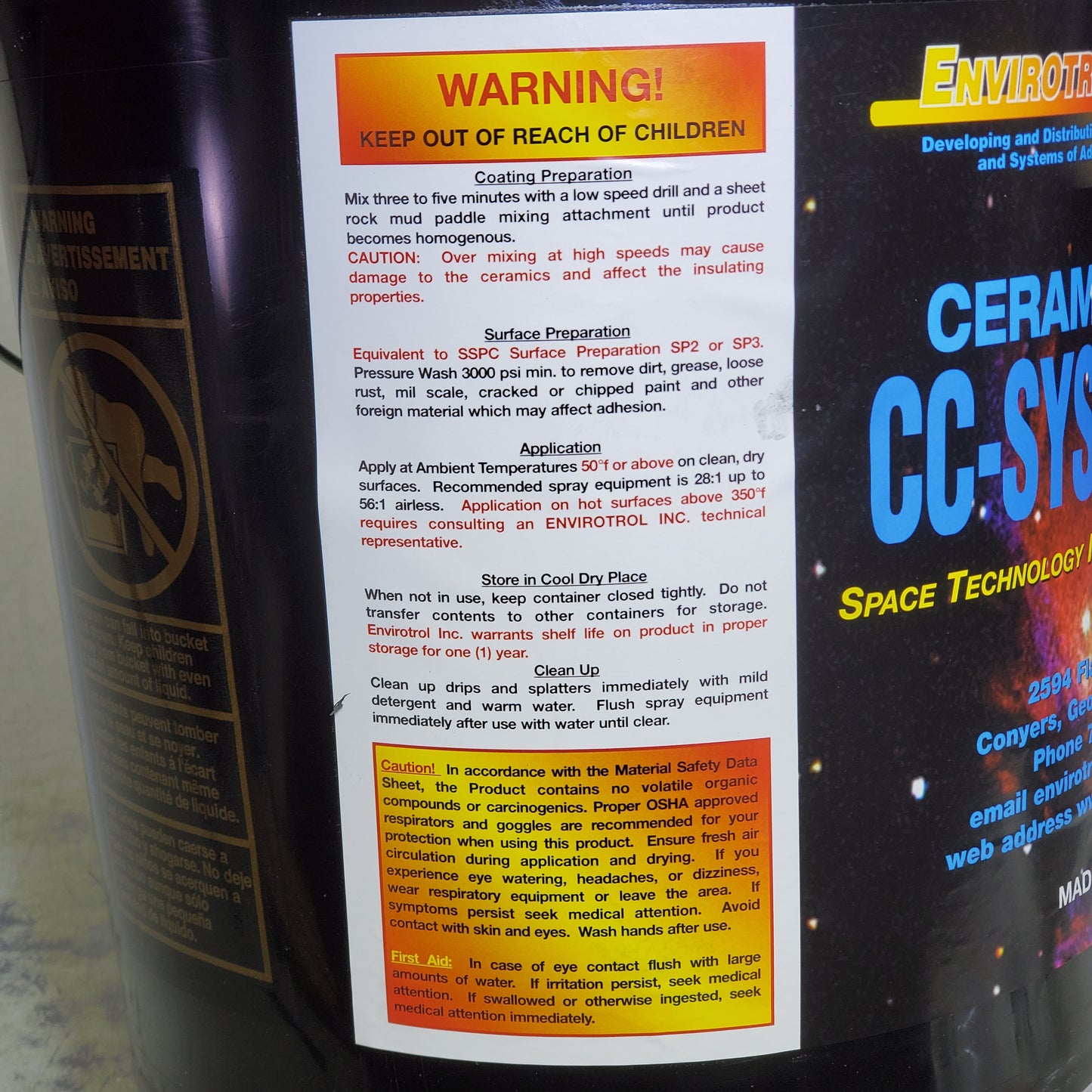 ENVIROTROL Ceramic Cover Insulation Corrosion Coating 5 Gal Bucket CC-SYSTEMS100 A1-11124