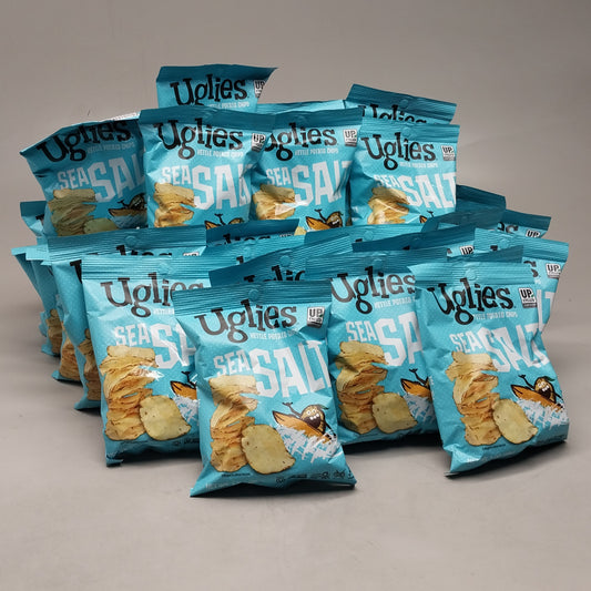 UGLIES (32 PK!) Kettle Potato Chips Sea Salt Gluten Free Snack Pack 1oz BB 12/24