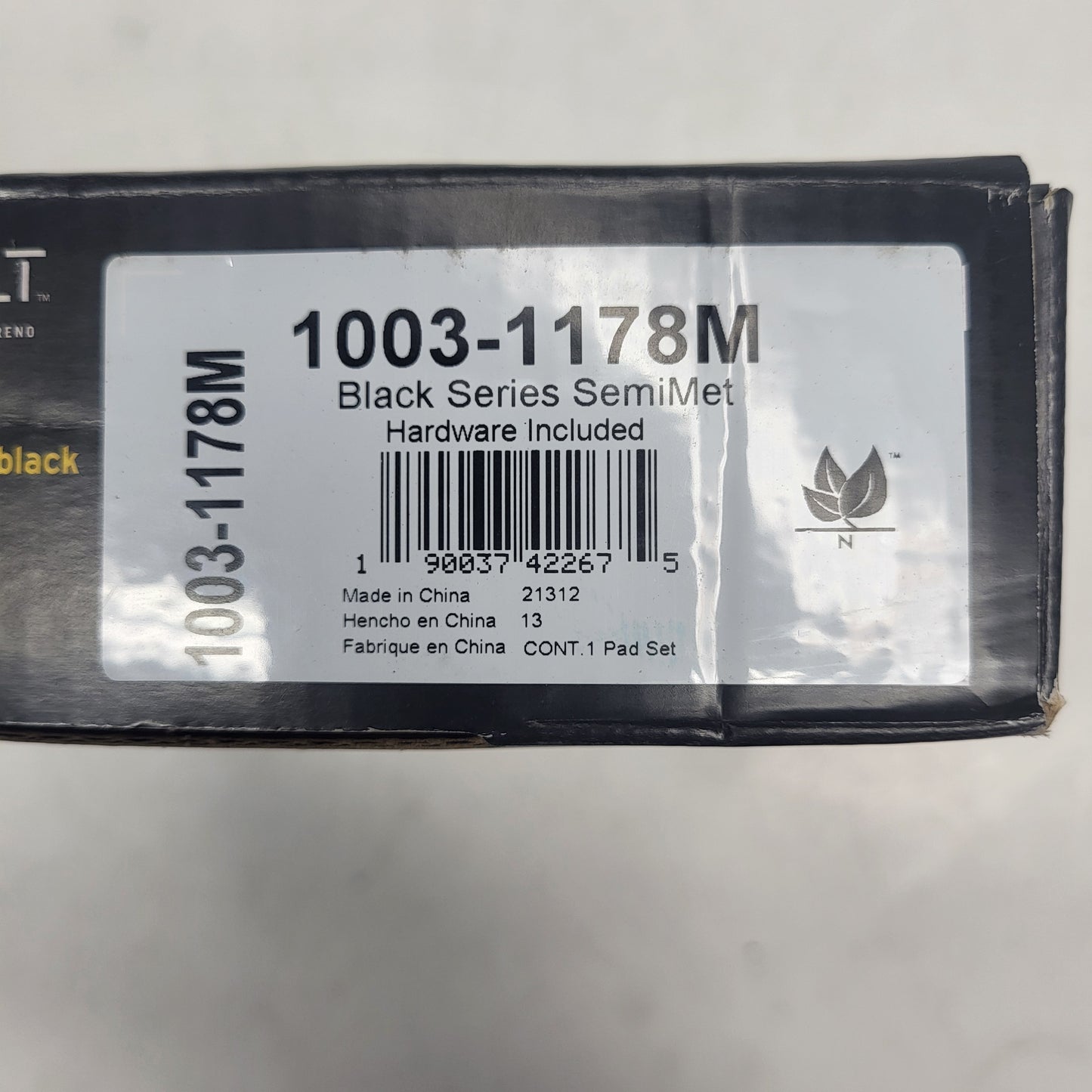 QUALITY-BUILT Semi-Metallic Disc Brake Pad Set Black Front 1003-1178M