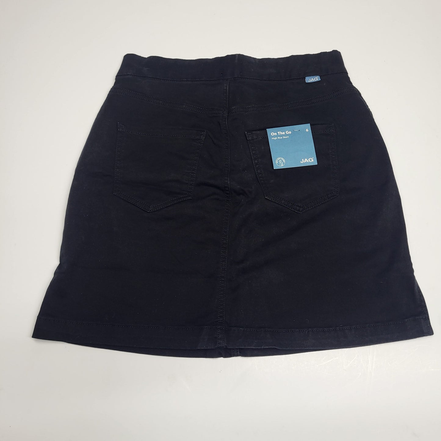 JAG On-the-go Mid Rise Pull-On Skort Womens Sz 6 Black J3101CSA220