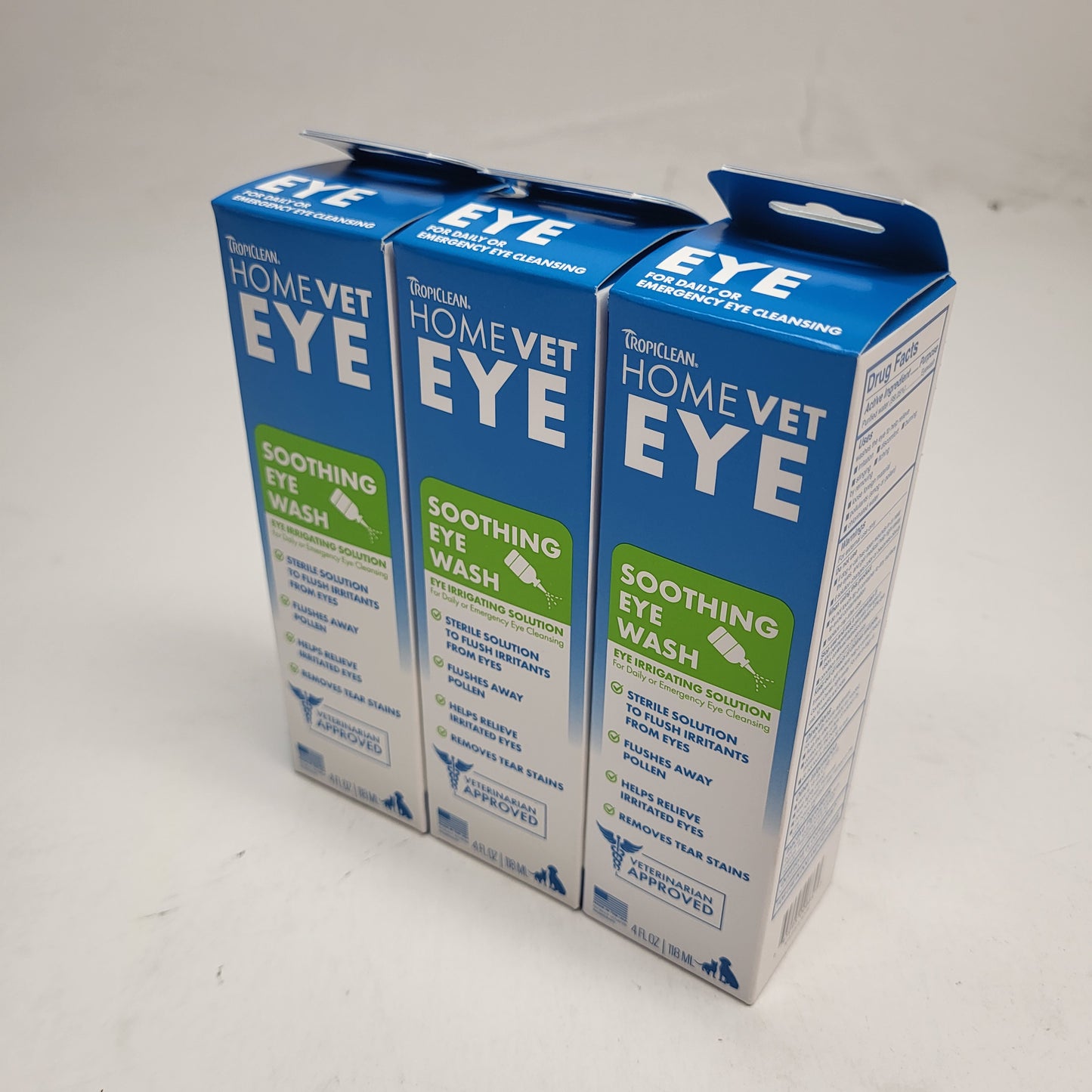 TROPICLEAN (3 PACK) Homevet Soothing Irritation Relieving Pet Eye Wash 4 oz BB 02/28