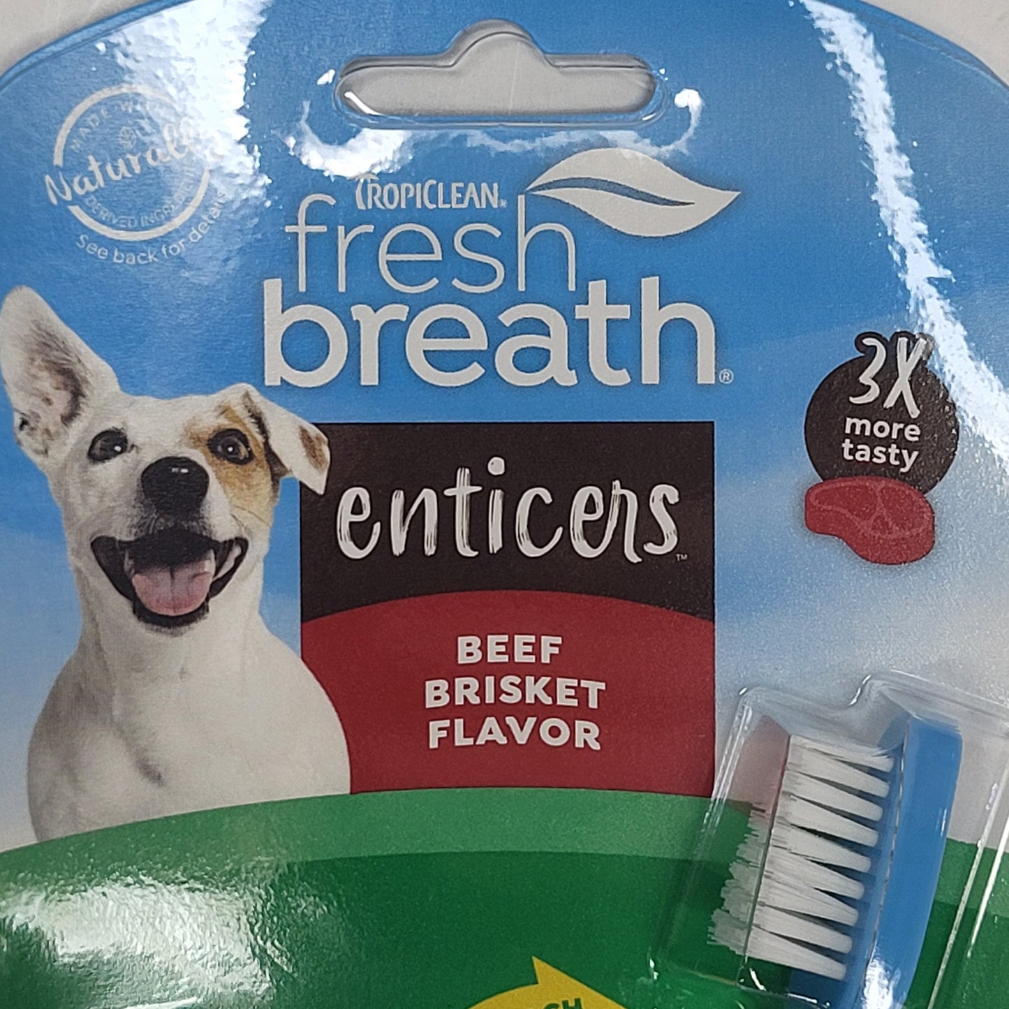 ZA@ TROPICLEAN (3 PACK) Fresh Breath Pet Enticers Smoked Beef Brisket Flavor 2 oz