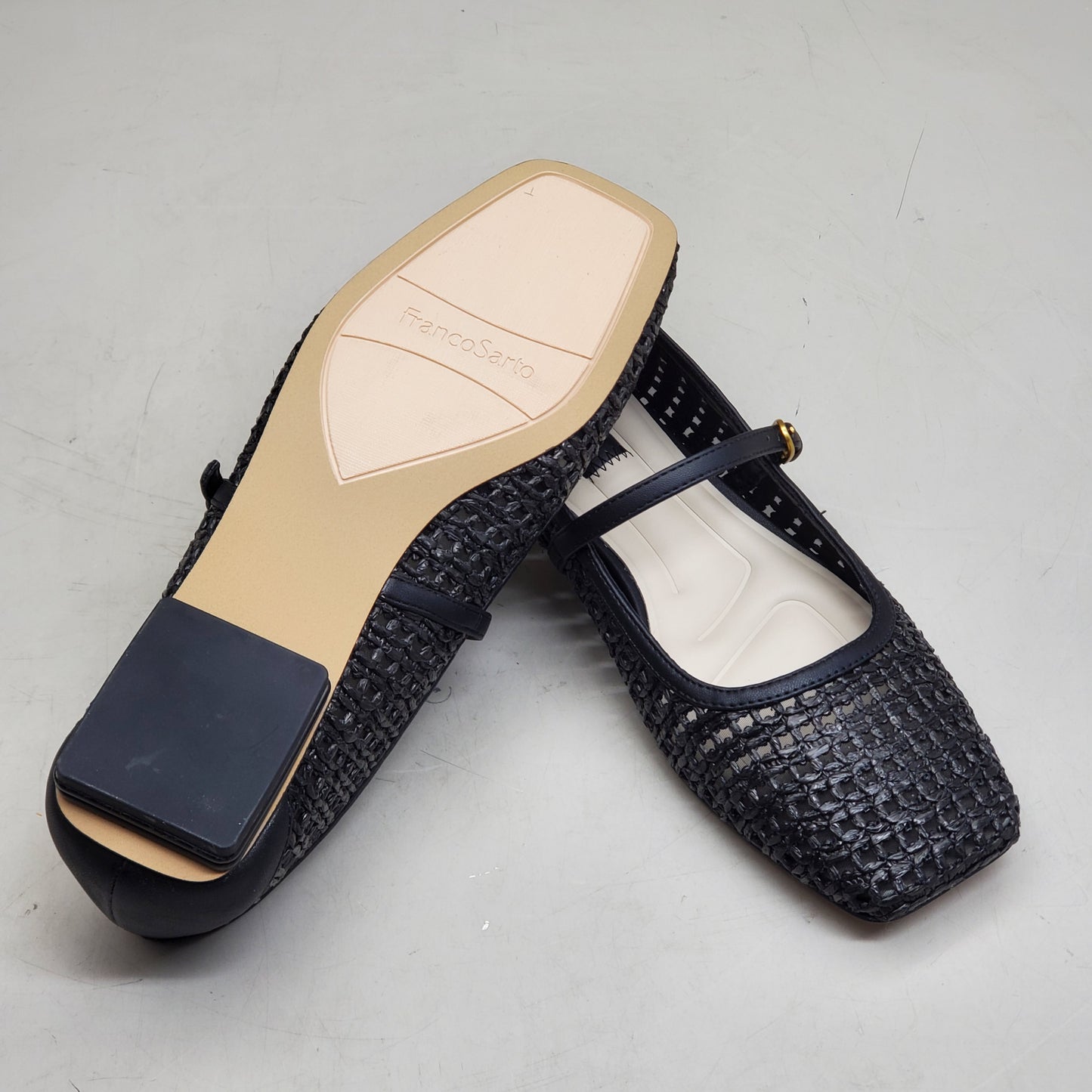 FRANCO SARTO L-Tinsley Mary Jane Women's Flat SZ M 6 Black