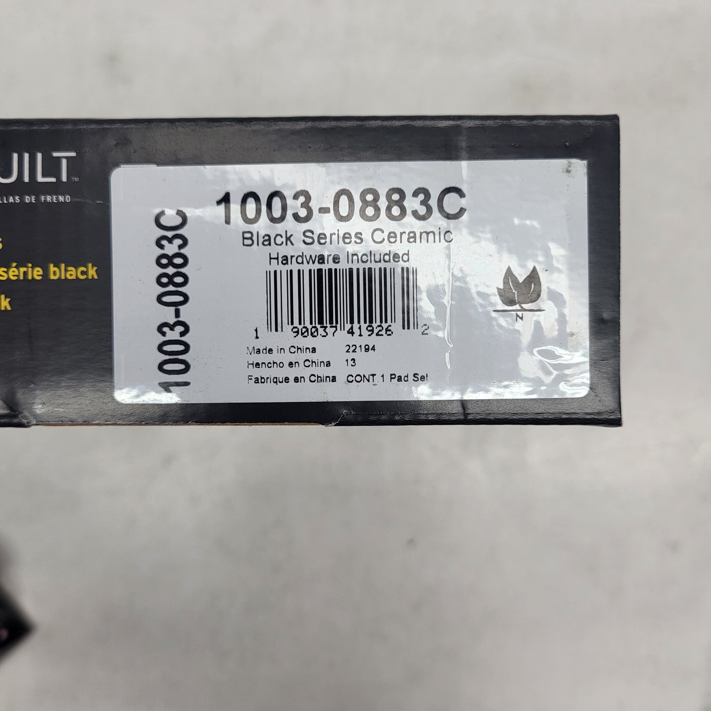 QUALITY-BUILT Ceramic Disc Brake Pad Set Black Rear 1003-0883C