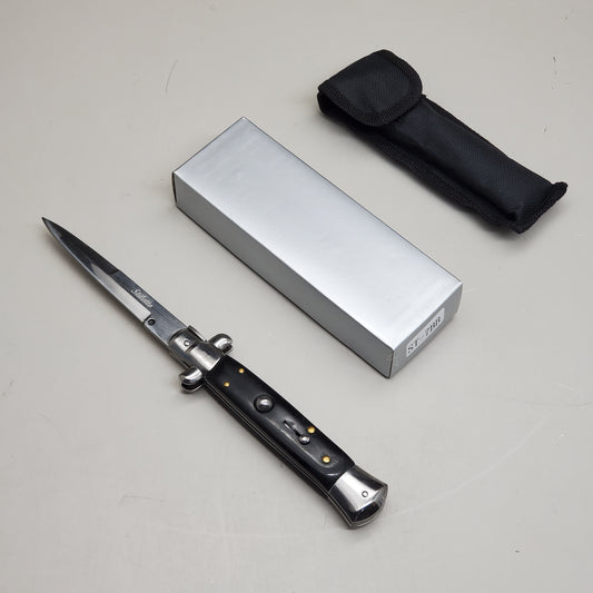 ZA@ ARMED FORCE TACTICAL 9” Handcrafted OTF Pocket Knife – Black ST-7BB