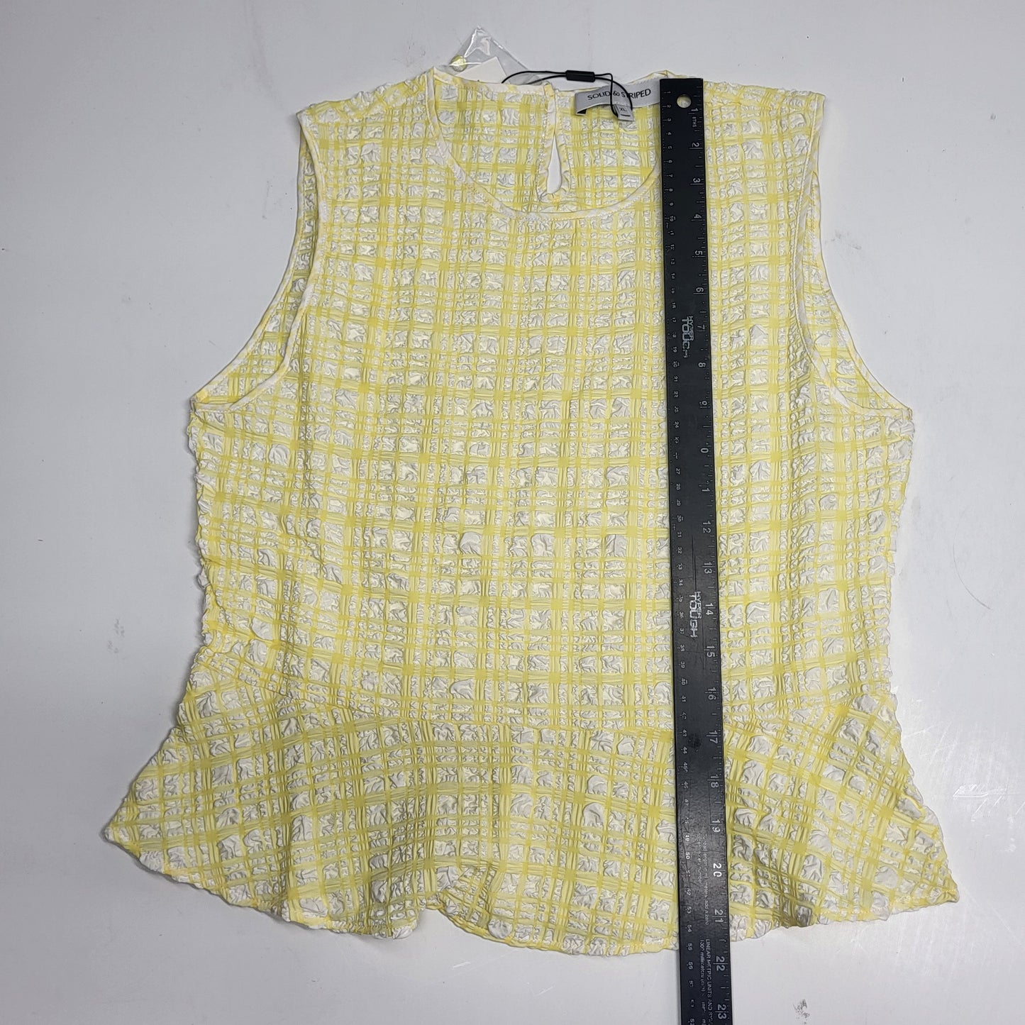 SOLID AND STRIPED Brinley Top Puckered  XL Plaid Citrina SU26R2395PPLCTN