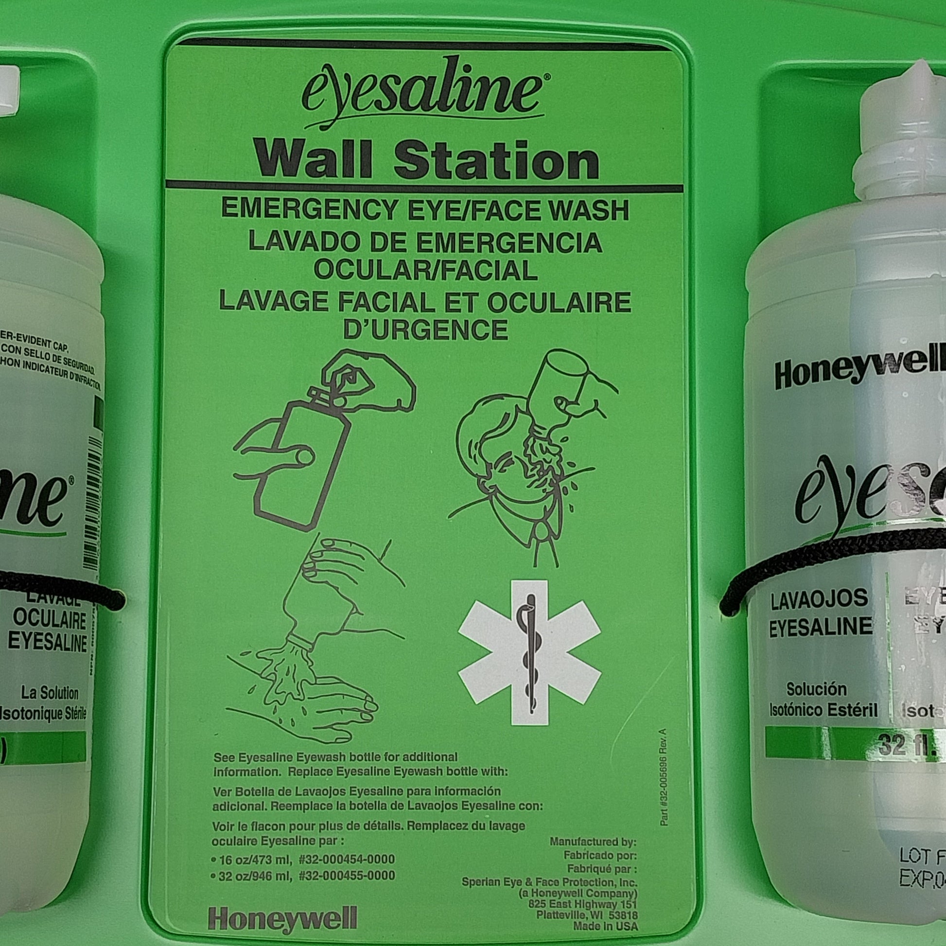 Honeywell Eyesaline 16 oz. Double Bottle Sterile Eyewash Wall