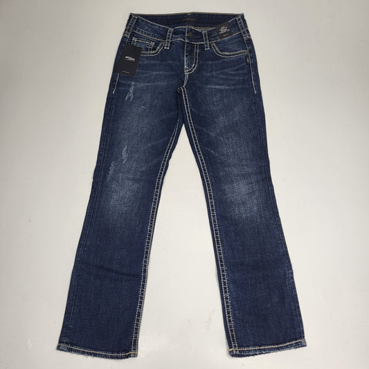 SILVER JEANS CO. Suki Curvy Fit Straight Leg 33/32 Indigo L93413SDI349