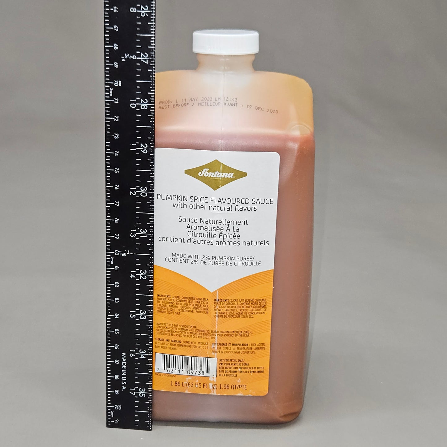 STARBUCKS 4-PACK! Pumpkin Spice Flavored Sauce (1.86 L/bottle) BB 12/24