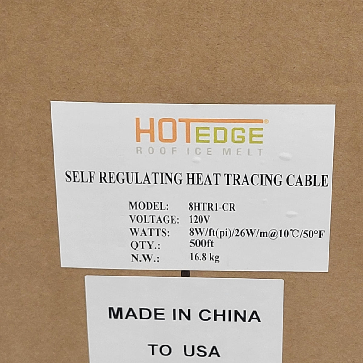 HOTEDGE Roof Ice Melt Self Regulating Heat Tracing Cable 500 FT 120V 8W 8HTR1-CR