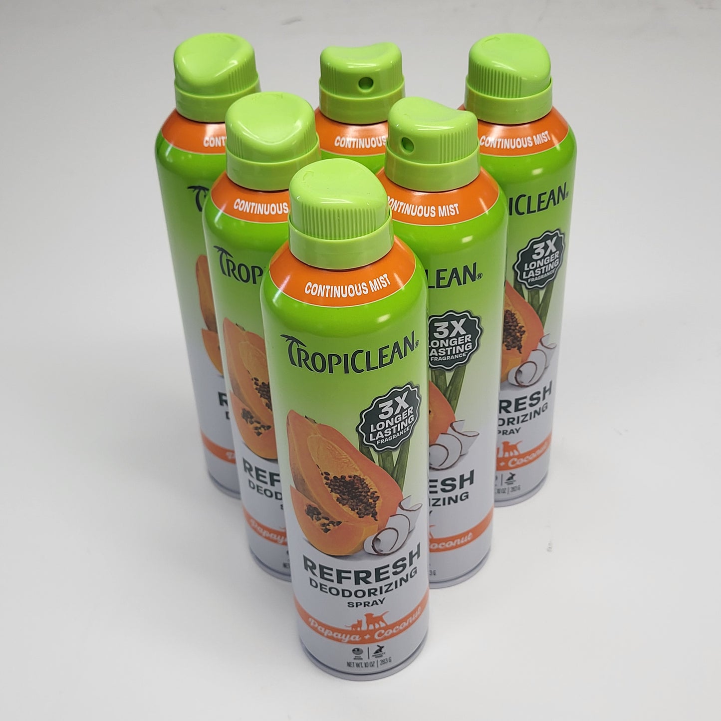 TROPICLEAN (6 PACK) Refresh Deodorizing Spray Papaya + Coconut 10 oz