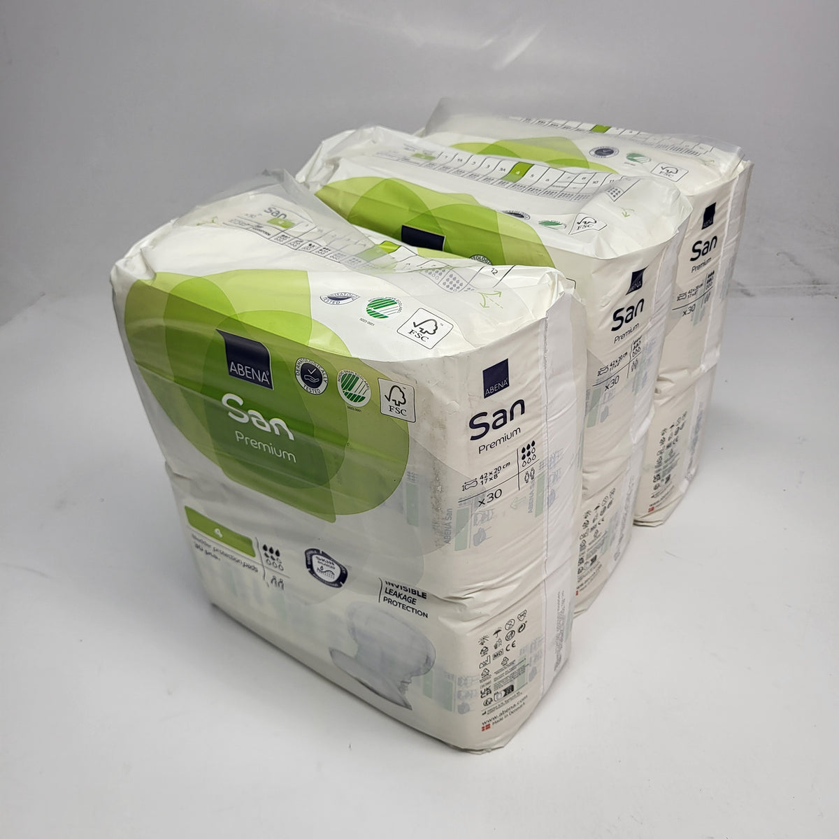 ZA@ ABENA (3 PACK) San Premium Bladder Protection Pads Level 4 30 each BB 09/30 (AS-IS)