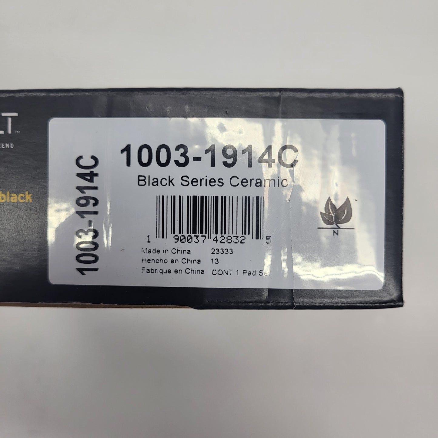 QUALITY-BUILT Ceramic Disc Brake Pad Set Black Rear 1003-1914C