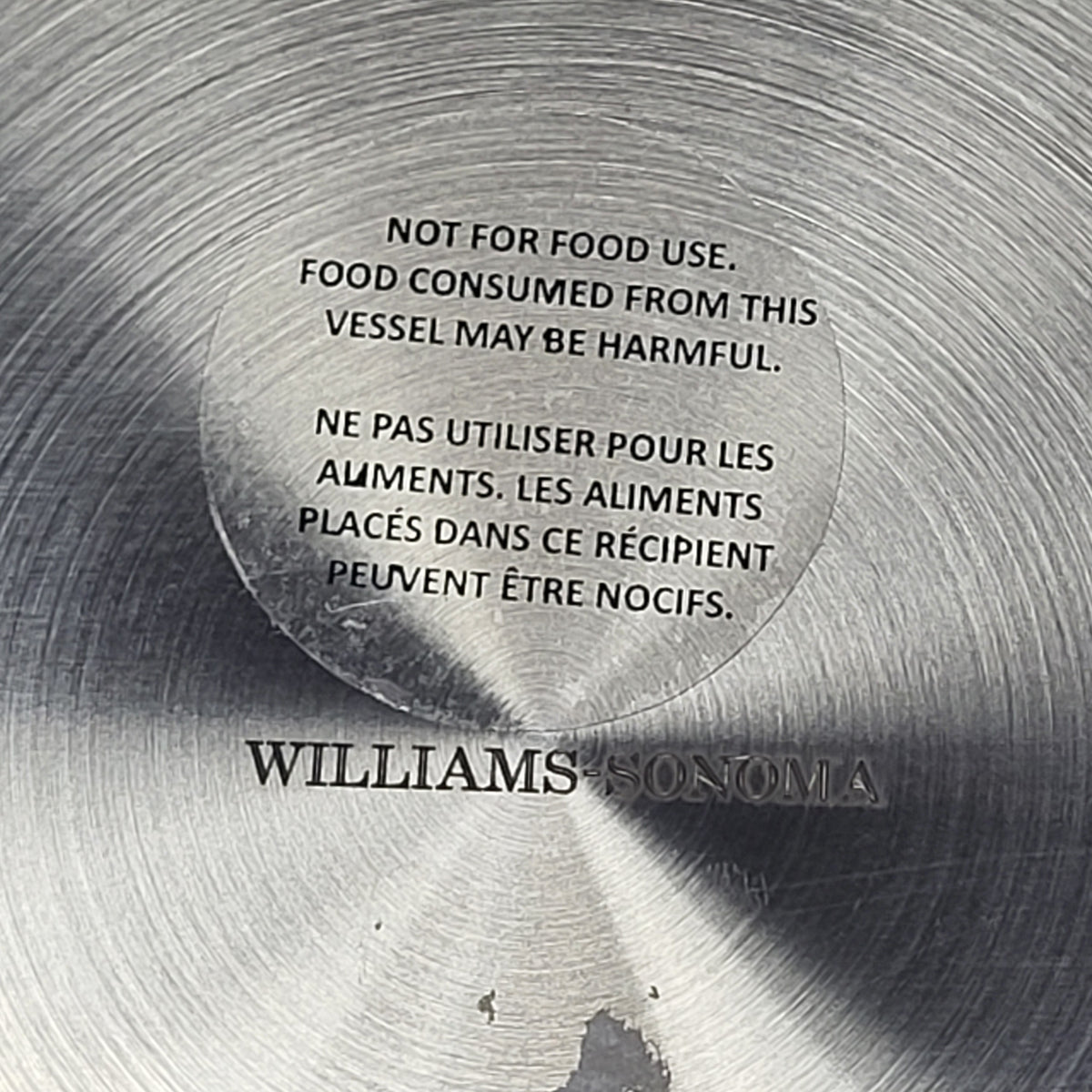 WILLIAMS SONOMA Hammered Round Metal Serving Tray  12.5"x12.5" Silver
