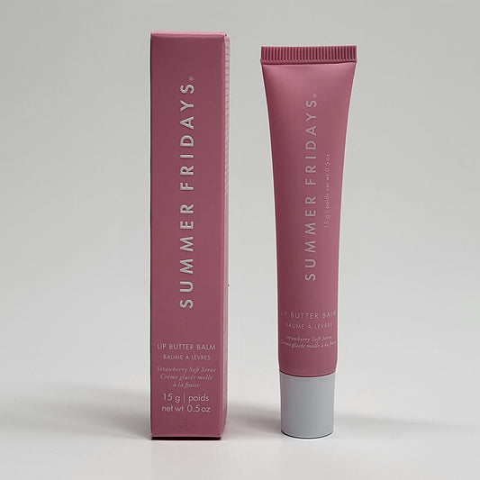 SUMMER FRIDAYS (2 PACK) Lip Butter Balm Strawberry Soft Serve  0.5 oz