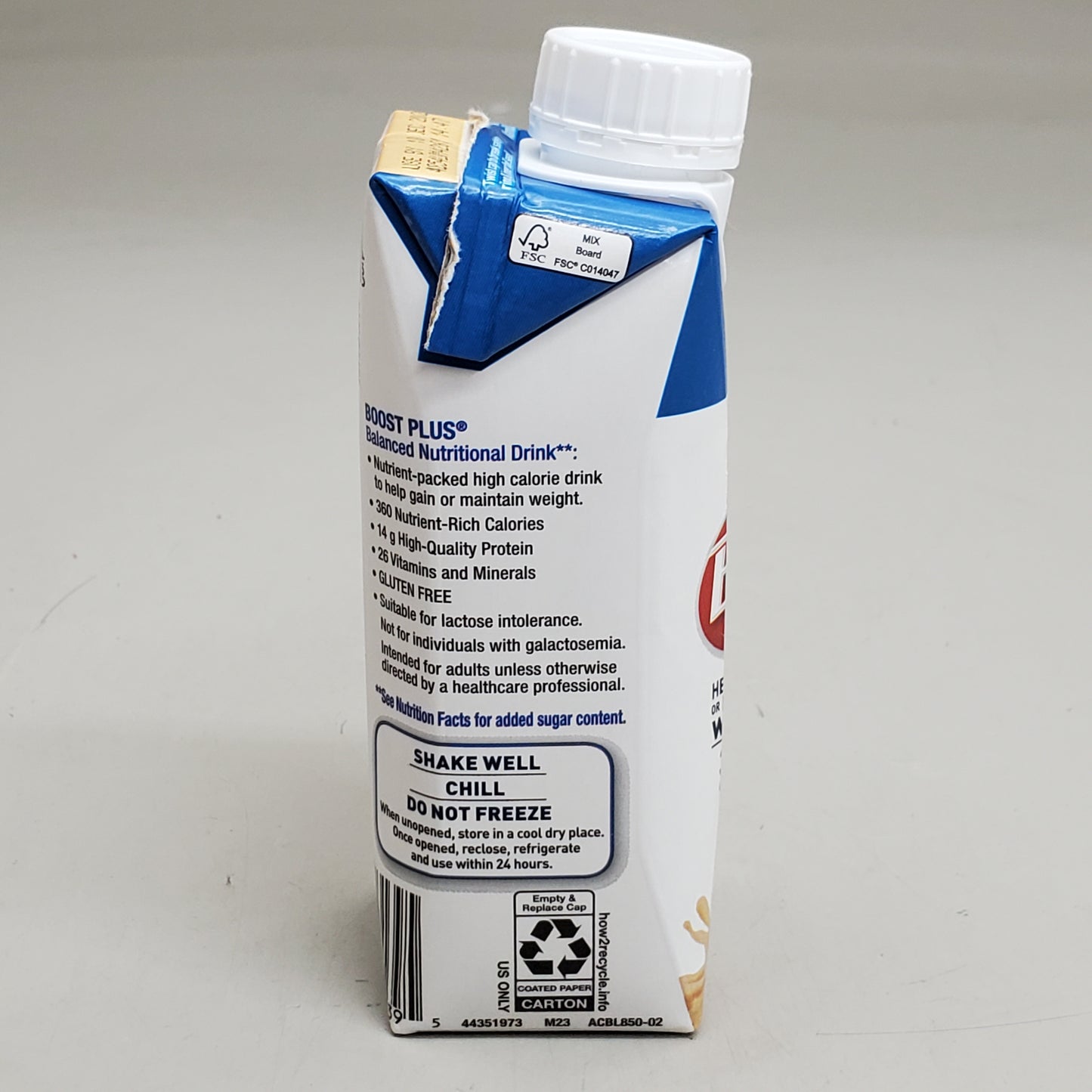 ZA@ NESTLE (24 Pack) Boost Plus Balanced Nutritional Drink 8 fl oz Very Vanilla G12587091 BB 02/26