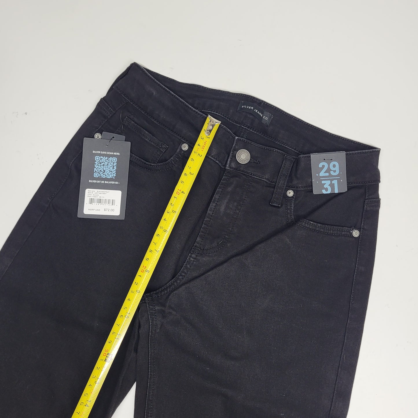SILVER JEANS CO. Suki Bootcut Curvy Midrise Sz 29/31 Black L93719BVS557