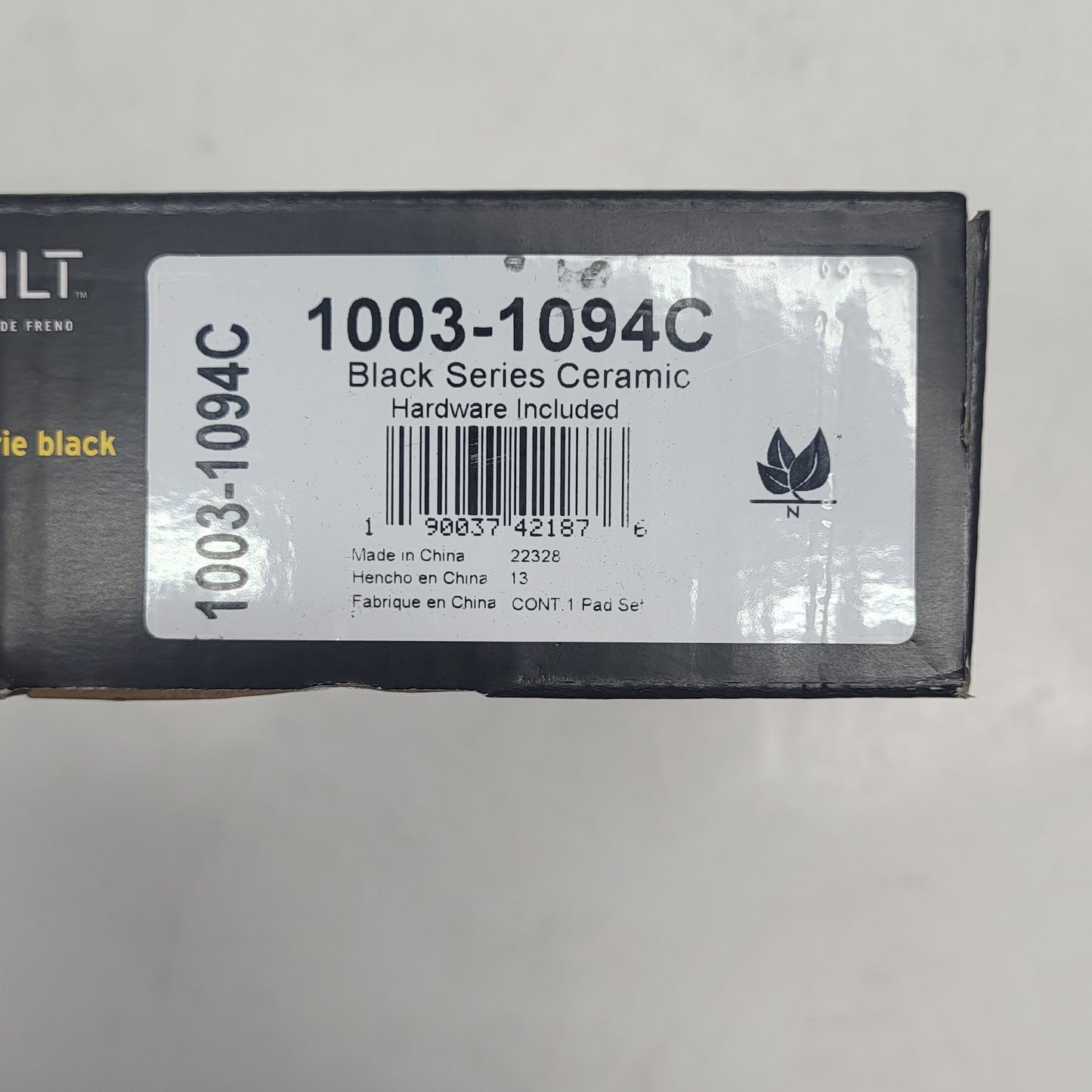 QUALITY-BUILT Ceramic Disc Brake Pad Set Black Front 1003-1094C