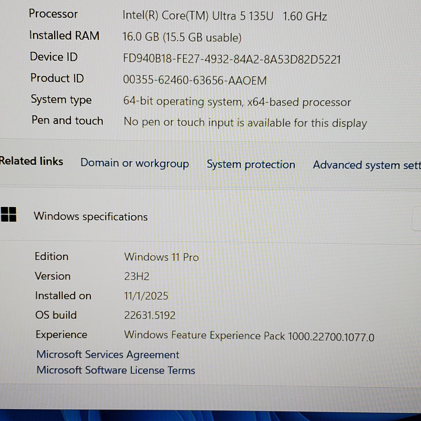LENOVO ThinkPad L16 Gen 1 Ultra 5 135U 1.6GHz 16GB RAM 16" 256GB SSD Black Intel VPro Enterprise 21L4S9A300