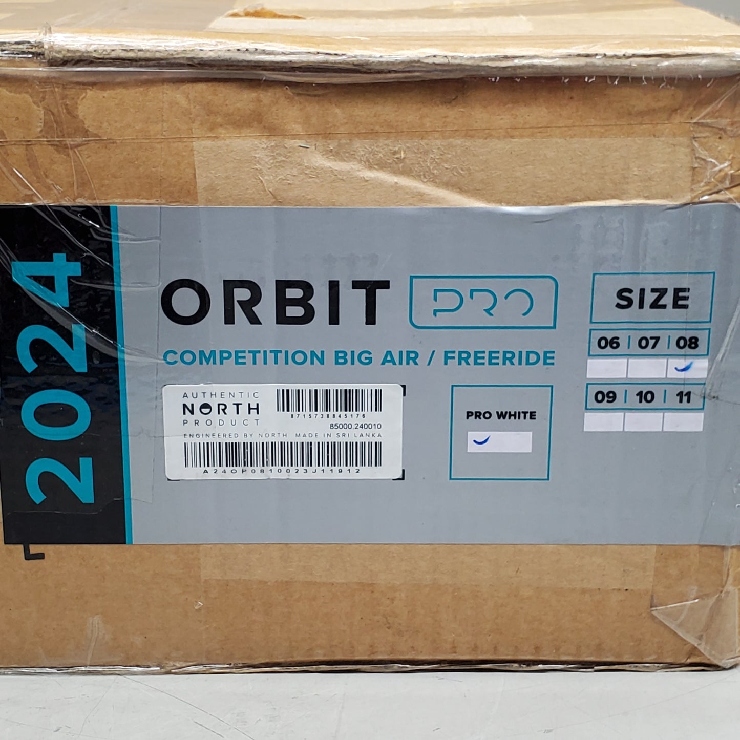 NORTH Orbit Pro N-max Air Frame Big Air Kite Freeride 5-strut SZ 08 85000.240010 Black / White / Aqua