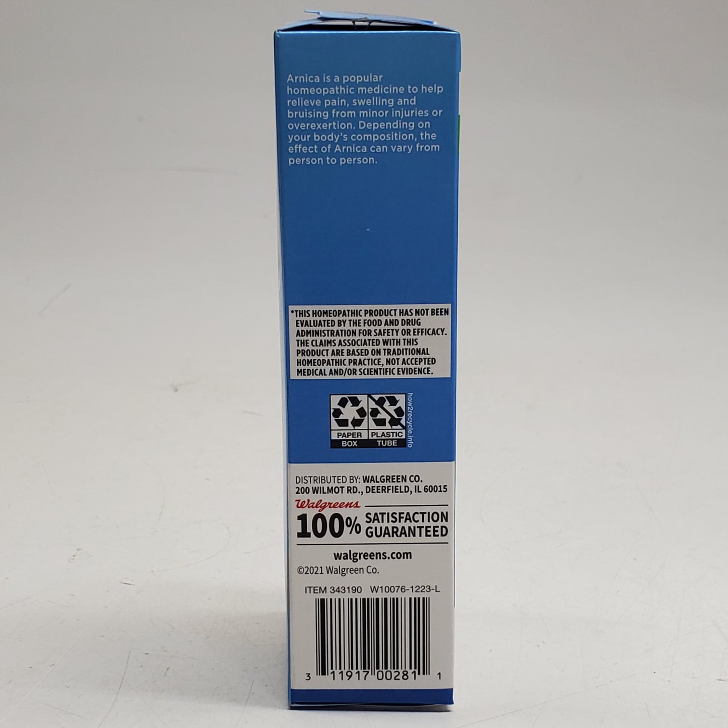 WALGREENS Anica Gel Relieve Muscle Pain, Swelling & Bruising 2.6 OZ BB 03/27