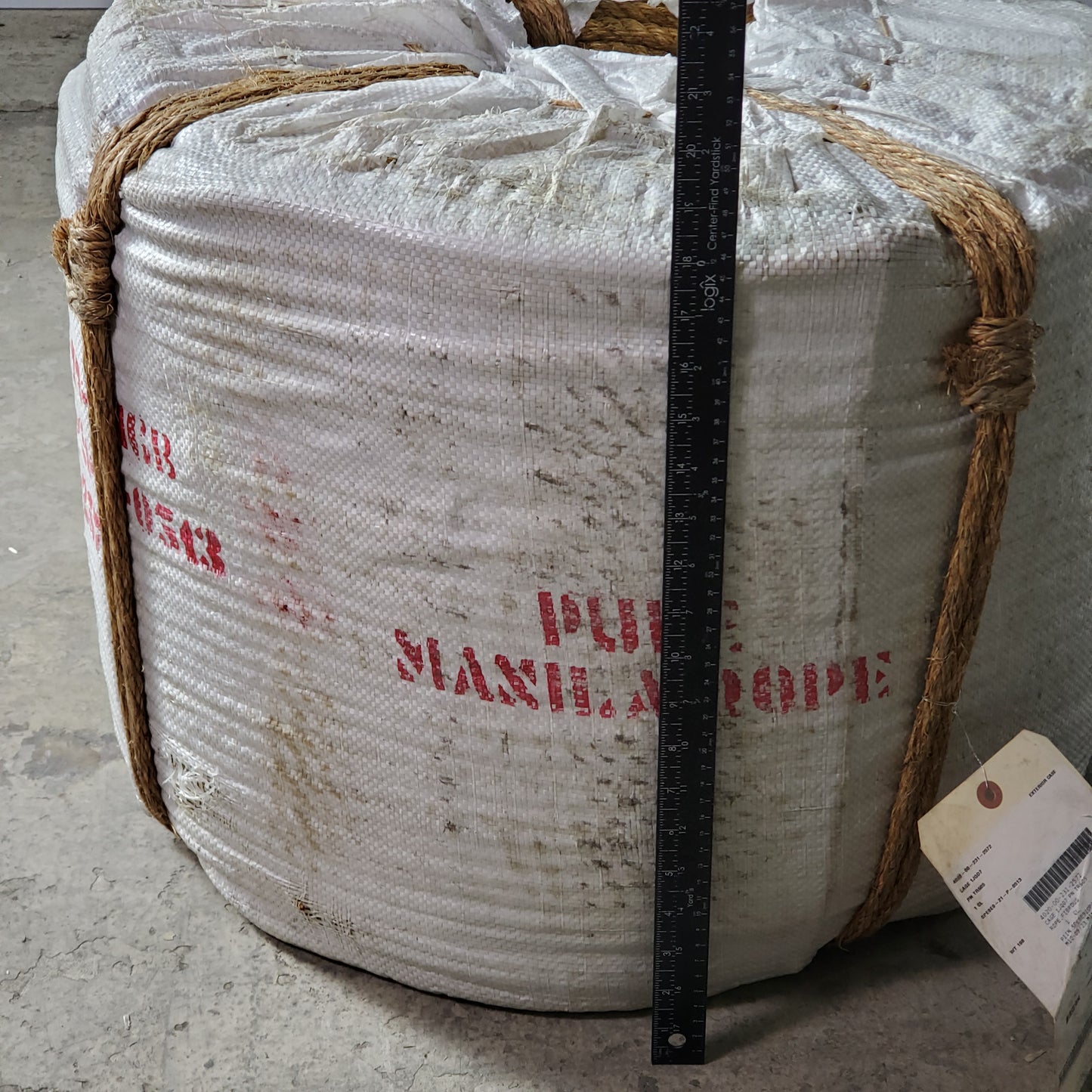 Twisted Fibrous Pure Manila Natural Fiber Rope 0.5 DIA 2700' Long SPE8E920P0695