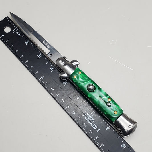 ZA@ ARMED FORCE TACTICAL Hand Crafted OTF Pocket Knife 9" knife 4" blade Green ST-6GN