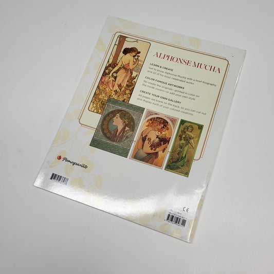 ZA@ POMEGRANATE Alphonse Mucha Coloring Book Soft Cover 22 Images