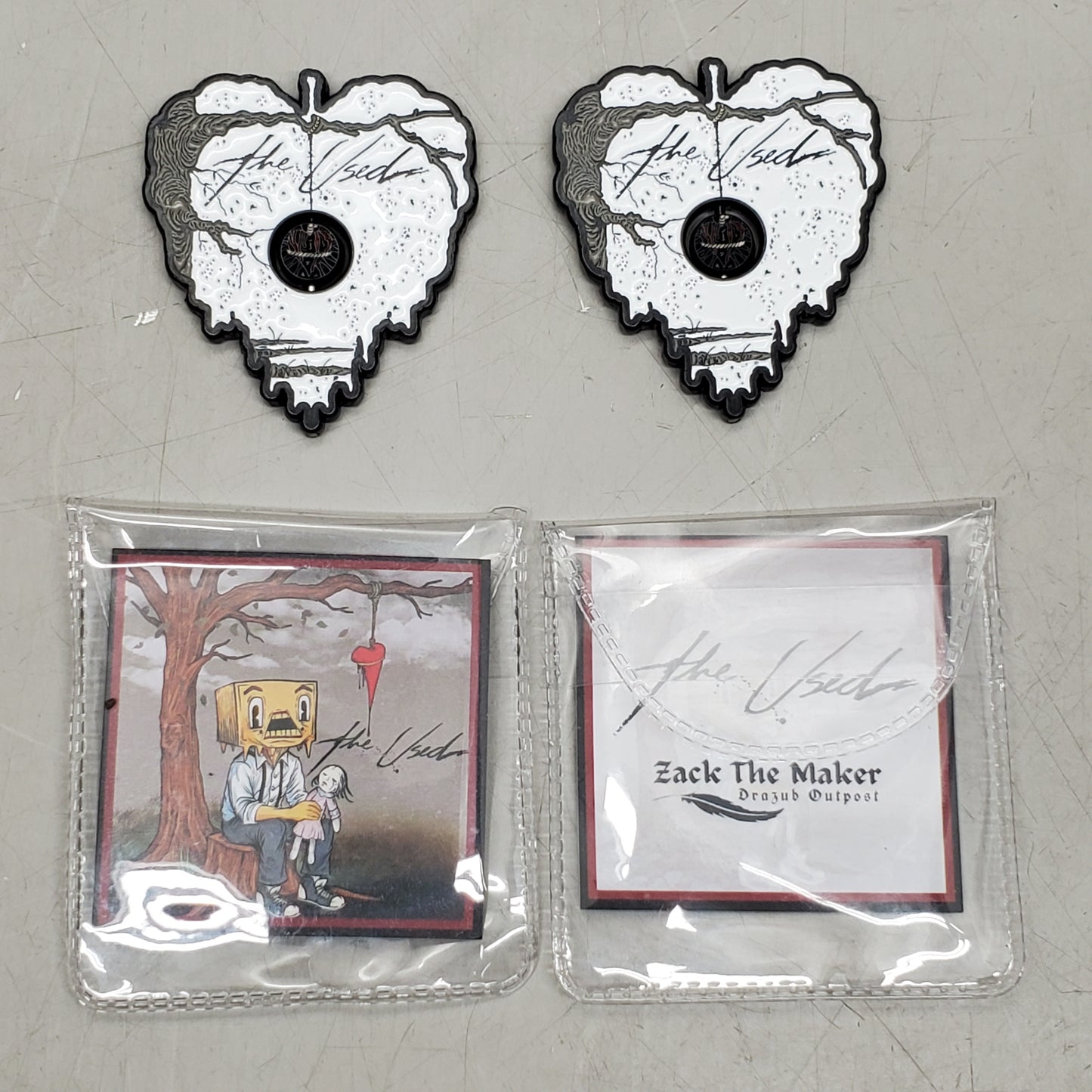 THE USED (2 Pack) In Life and Death Heart Medallion Collector Coin 2" Red / White