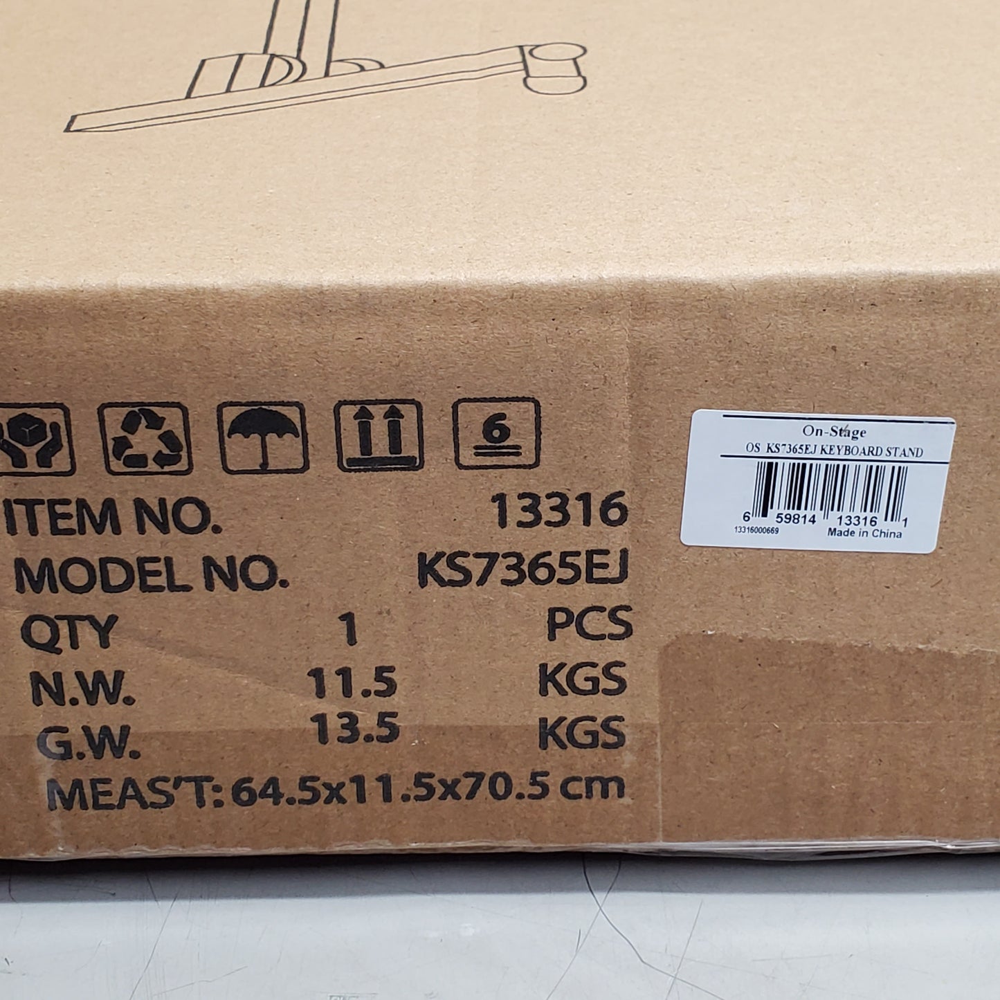 ON-STAGE Folding-Z Keyboard Stand W/ 2nd Tier 400 lbs Cap Black KS365EJ