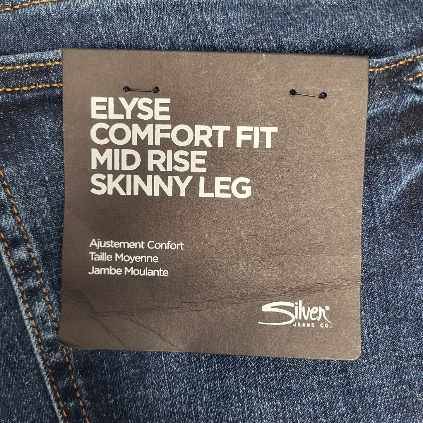 SILVER JEANS CO. Elyse Mid Rise Skinny Leg Sz 33/29 Indigo L03116EAD328