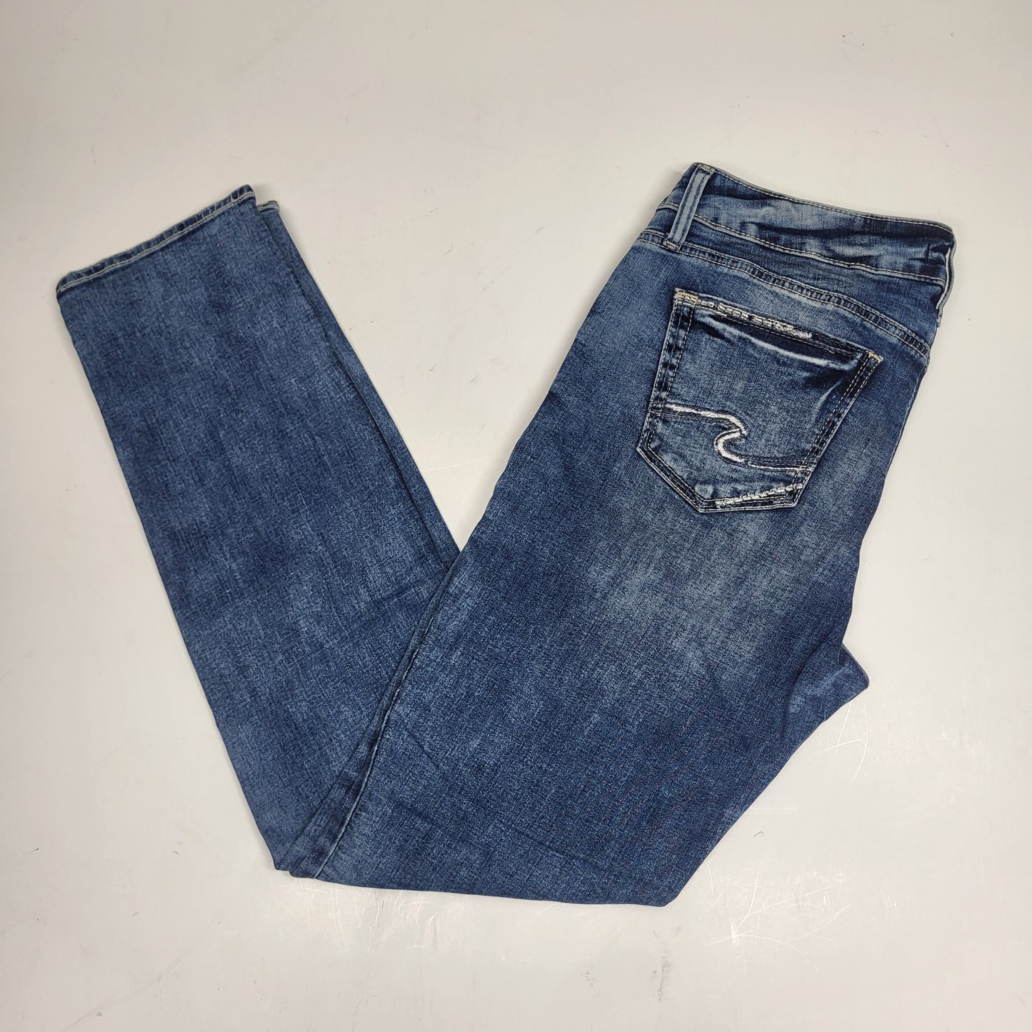 SILVER JEANS CO. Suki Straight Leg Eco Friendly Sz 32/33 Indigo L93413ECF204