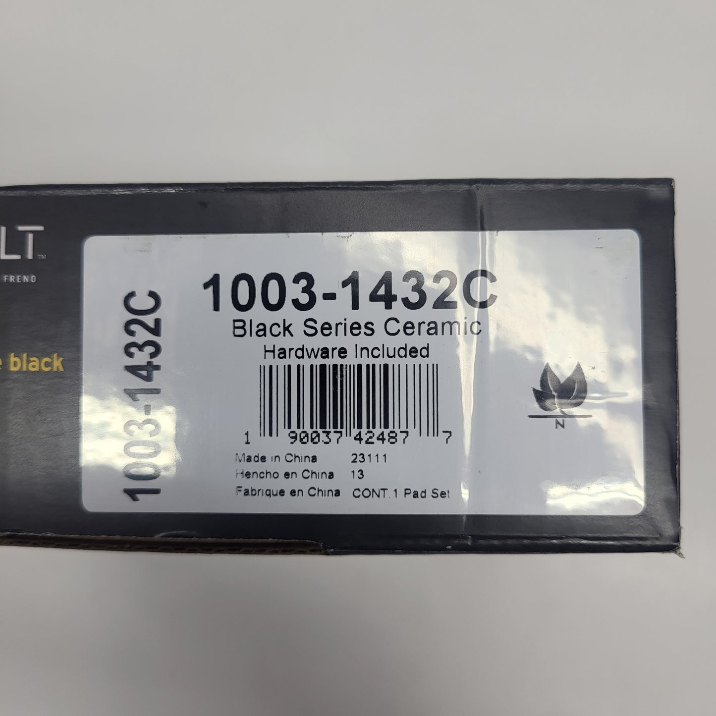 QUALITY-BUILT Ceramic Disc Brake Pad Set Black Front 1003-1432C