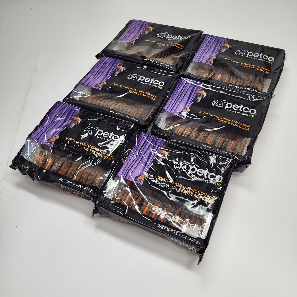 @ZA PETCO (6 PACK) Halloween Oven-baked Creme Cookies Dog Treats 15.4oz (AS IS)