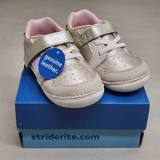 STRIDE RITE SM Waverly Dress Shoes Toddler SZ 3.5W Champagne BG038410