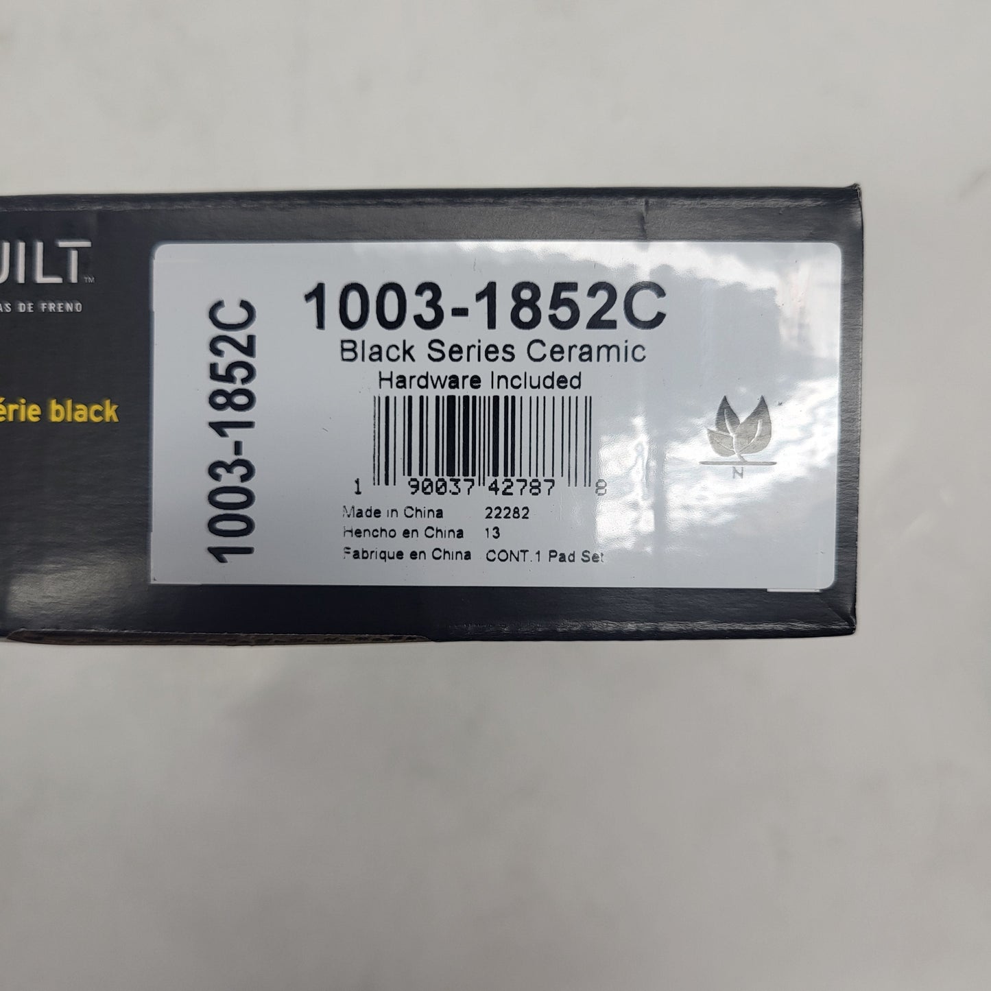 QUALITY-BUILT Ceramic Disc Brake Pad Set Black Front 1003-1852C